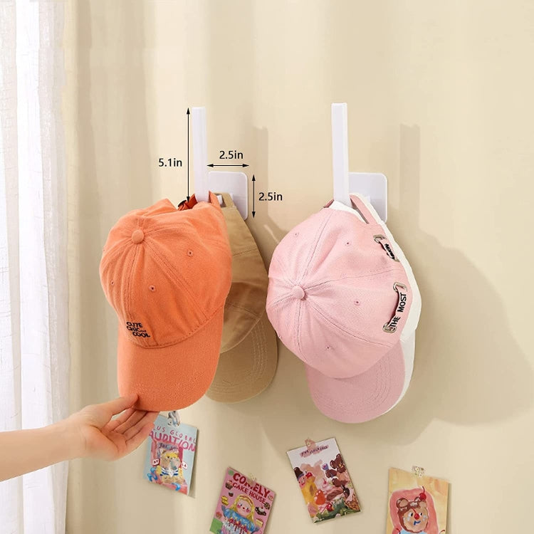 2pcs Baseball Hat Wall Self-Adhesive Hanging Shelf Rack Hook