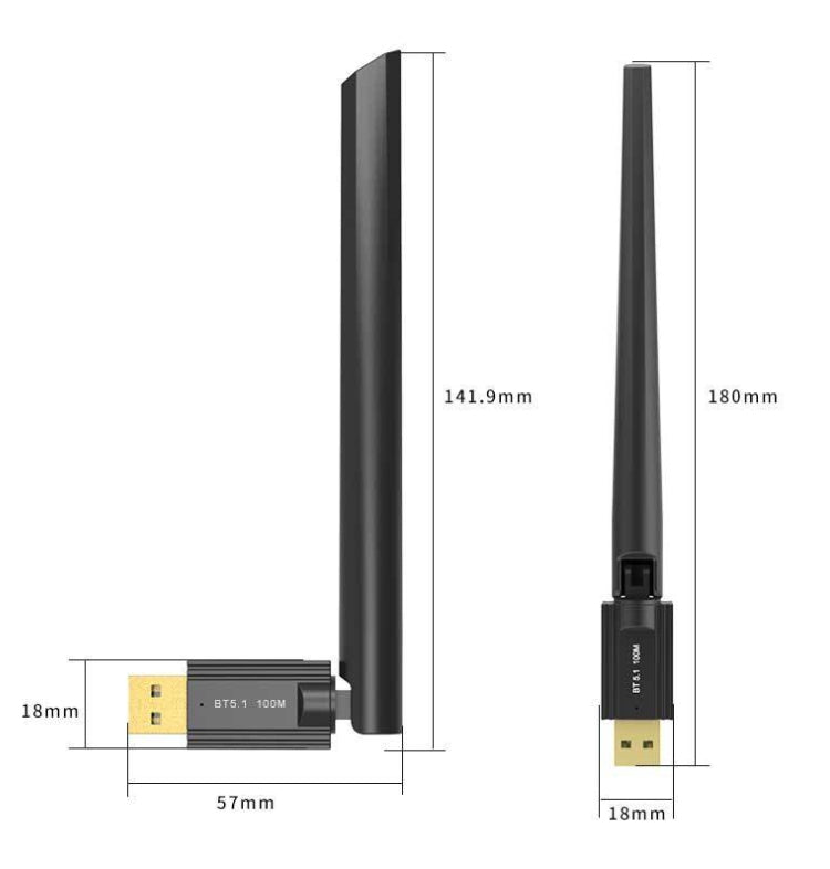 USB Bluetooth 5.1 Computer Adapter 100 Meters Receiving Transmitter