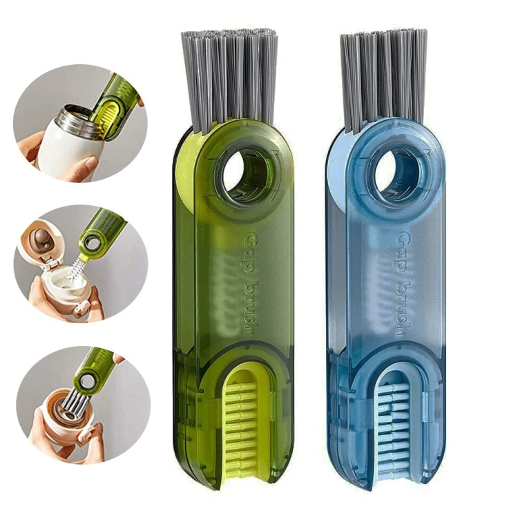 3 In 1 U shaped Cup Lid Cleaning Brush Water Bottle Cover Groove Cleaner, B Green, B Gray, B Blue