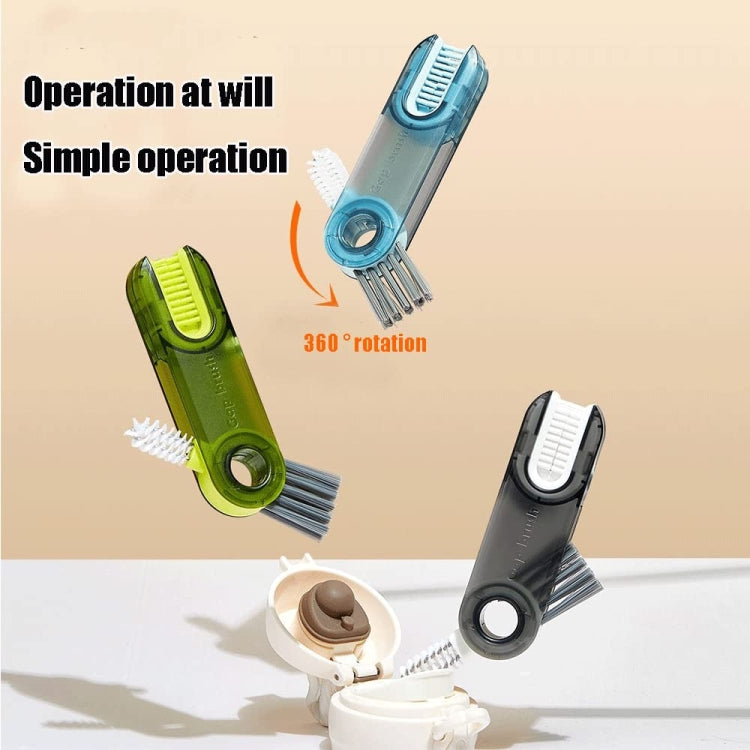 3 In 1 U shaped Cup Lid Cleaning Brush Water Bottle Cover Groove Cleaner, B Green, B Gray, B Blue