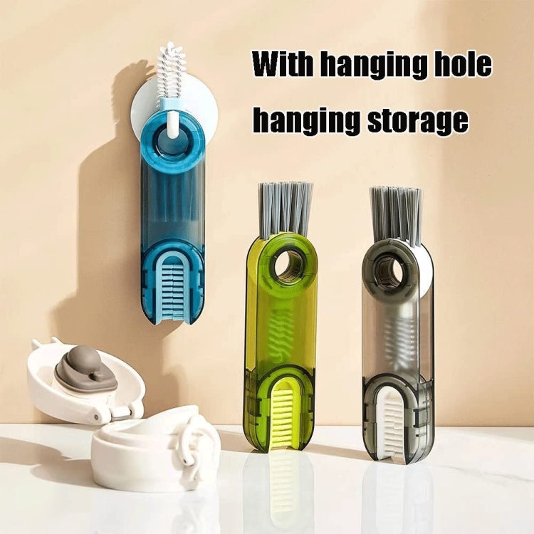 3 In 1 U shaped Cup Lid Cleaning Brush Water Bottle Cover Groove Cleaner, B Green, B Gray, B Blue