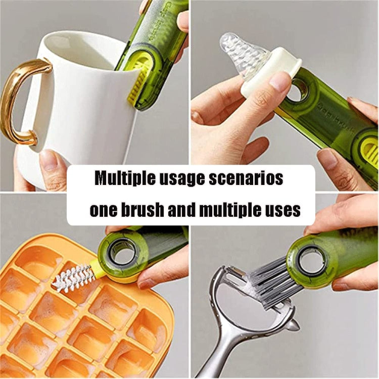3 In 1 U shaped Cup Lid Cleaning Brush Water Bottle Cover Groove Cleaner, B Green, B Gray, B Blue