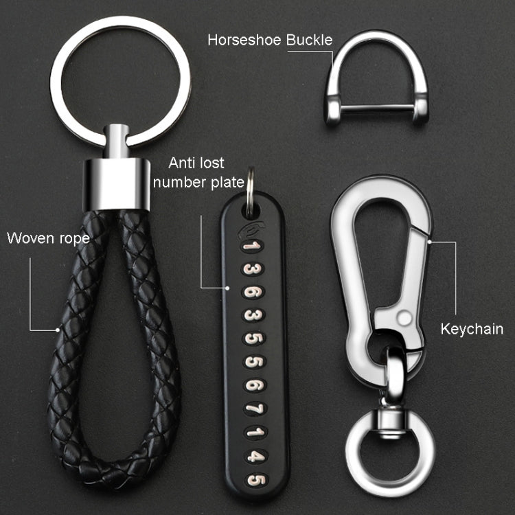 Car Key Anti Lost Woven Lanyard Pendant Keychain Cell Phone Number Plate