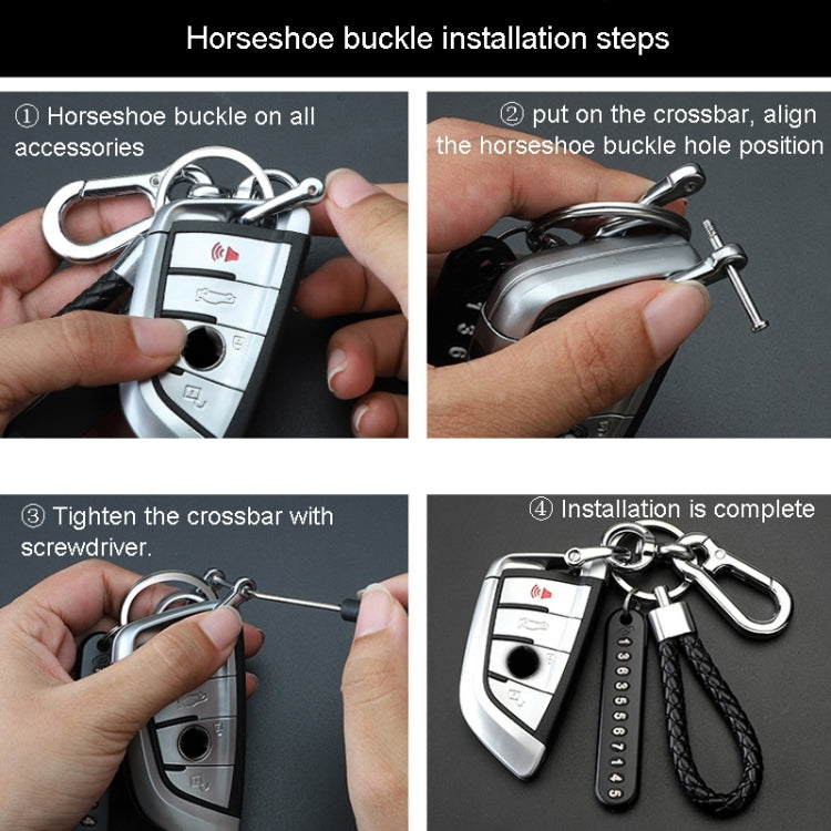 Car Key Anti Lost Woven Lanyard Pendant Keychain Cell Phone Number Plate