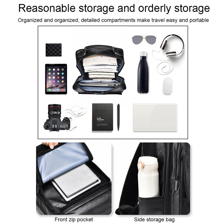 WEIXIER B677 Large Capacity Waterproof Business Backpack with USB Charging Hole