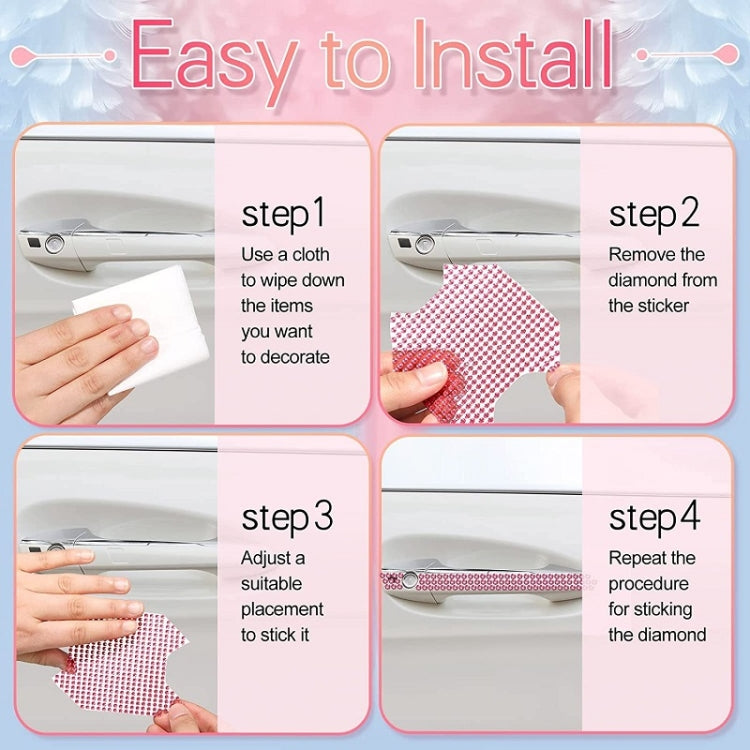 4mm DIY Self-adhesive Shiny Crystal Sticker Car Decoration Sticker