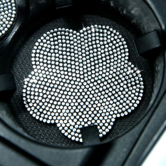 Car-mounted Diamond-filled Plum Blossom Decorated PVC Water Coaster