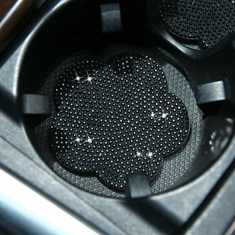 Car-mounted Diamond-filled Plum Blossom Decorated PVC Water Coaster