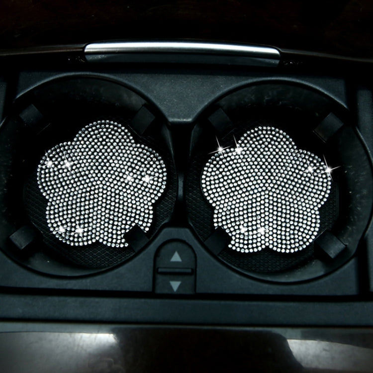 Car-mounted Diamond-filled Plum Blossom Decorated PVC Water Coaster