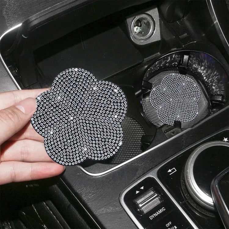 Car-mounted Diamond-filled Plum Blossom Decorated PVC Water Coaster