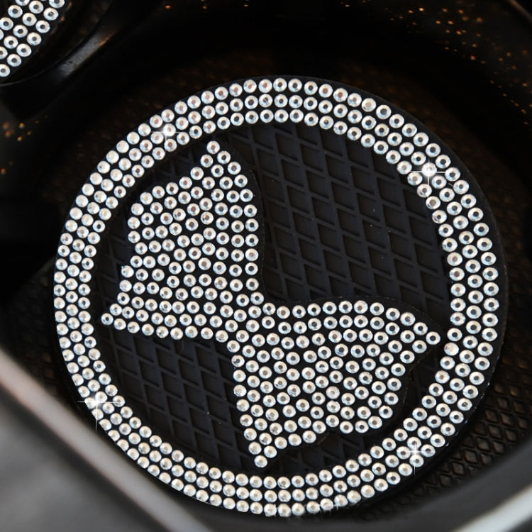 Car Multifunctional Anti-slip Coaster with Diamond Bow Crystal