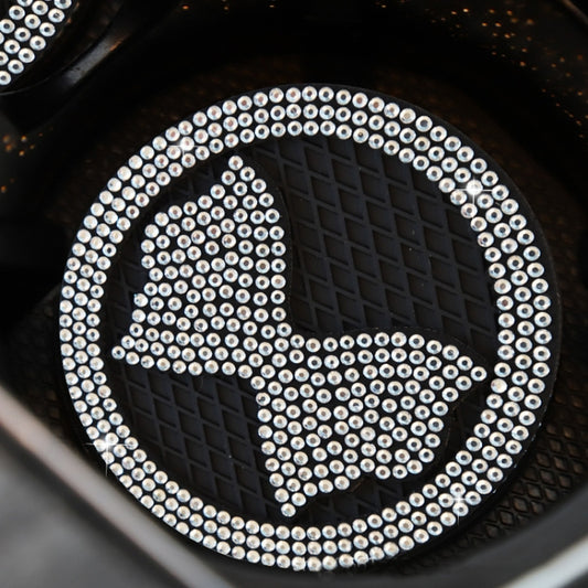 Car Multifunctional Anti-slip Coaster with Diamond Bow Crystal