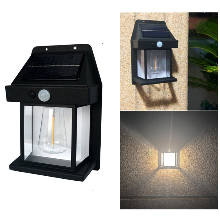 Solar Outdoor Tungsten Wall Light 3 Modes Body Sensing Waterproof Garden Villa Night Light