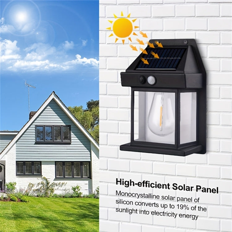 Solar Outdoor Tungsten Wall Light 3 Modes Body Sensing Waterproof Garden Villa Night Light