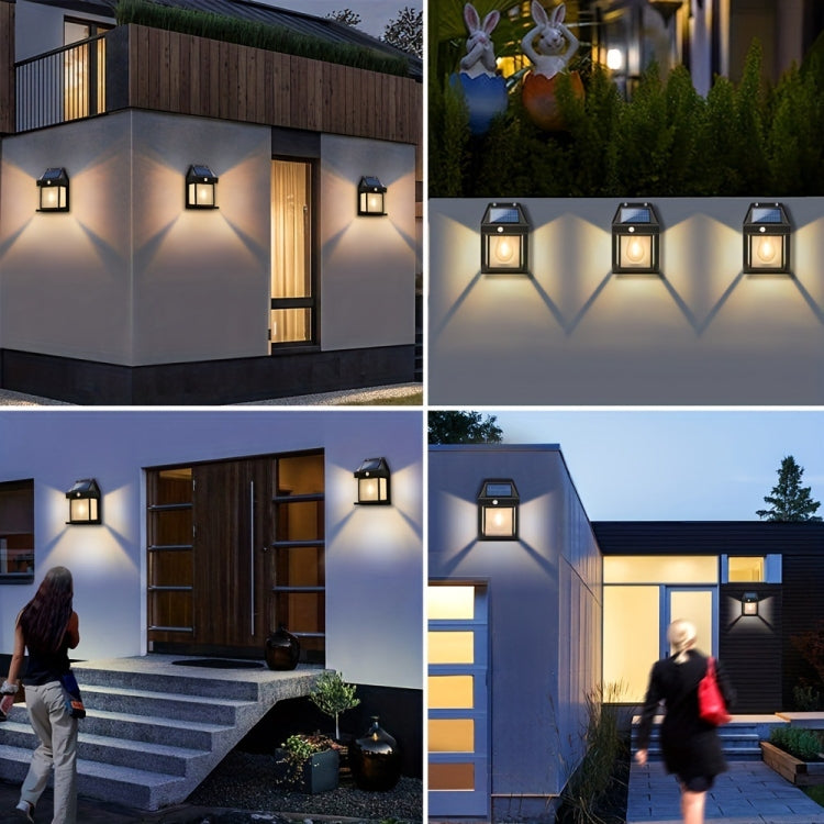 Solar Outdoor Tungsten Wall Light 3 Modes Body Sensing Waterproof Garden Villa Night Light