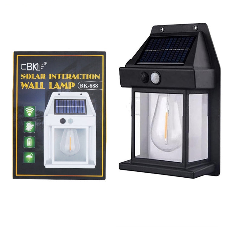 Solar Outdoor Tungsten Wall Light 3 Modes Body Sensing Waterproof Garden Villa Night Light