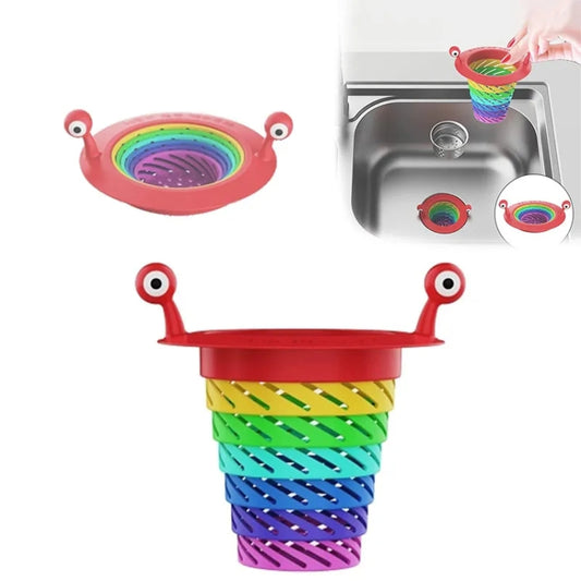 Retractable Rainbow Monster Universal Floor Drain Kitchen Sink Strainer