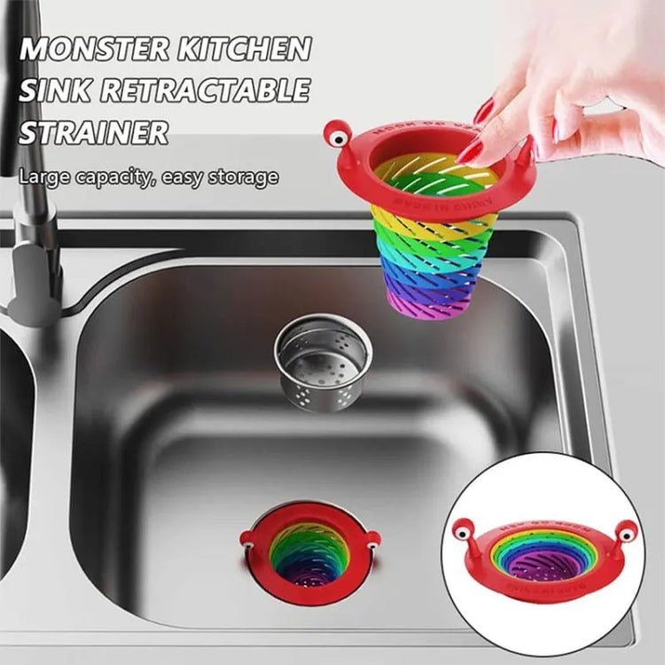 Retractable Rainbow Monster Universal Floor Drain Kitchen Sink Strainer