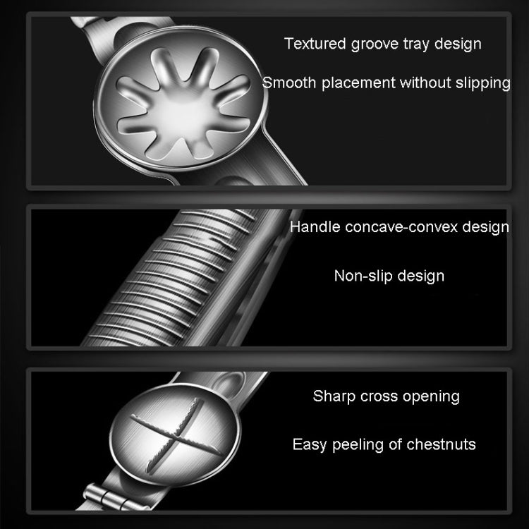 Kacheeg 304 Stainless Steel Chestnut Opener Cross Opening Chestnut Shelling Peeler With 2 Steel Fingers
