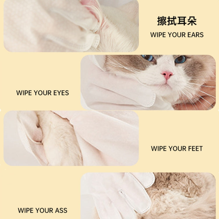 KIMHOME Pet No-Rinse Gloves Wipes Dogs Cats Bathing Deodorizing Cleaning Dry Cleaning Pet Supplies