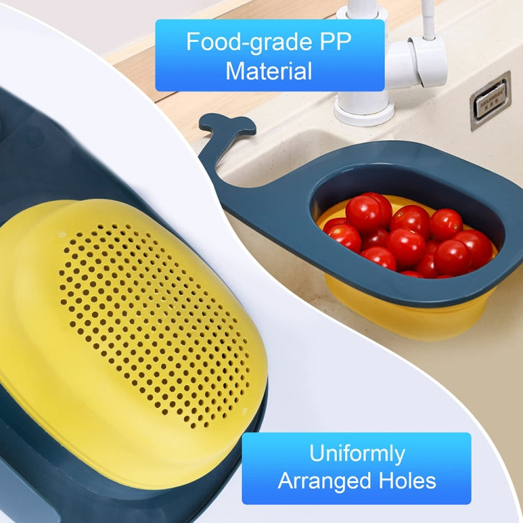 Multifunctional Whale-shaped Foldable Kitchen Fruit and Vegetable Draining Basket