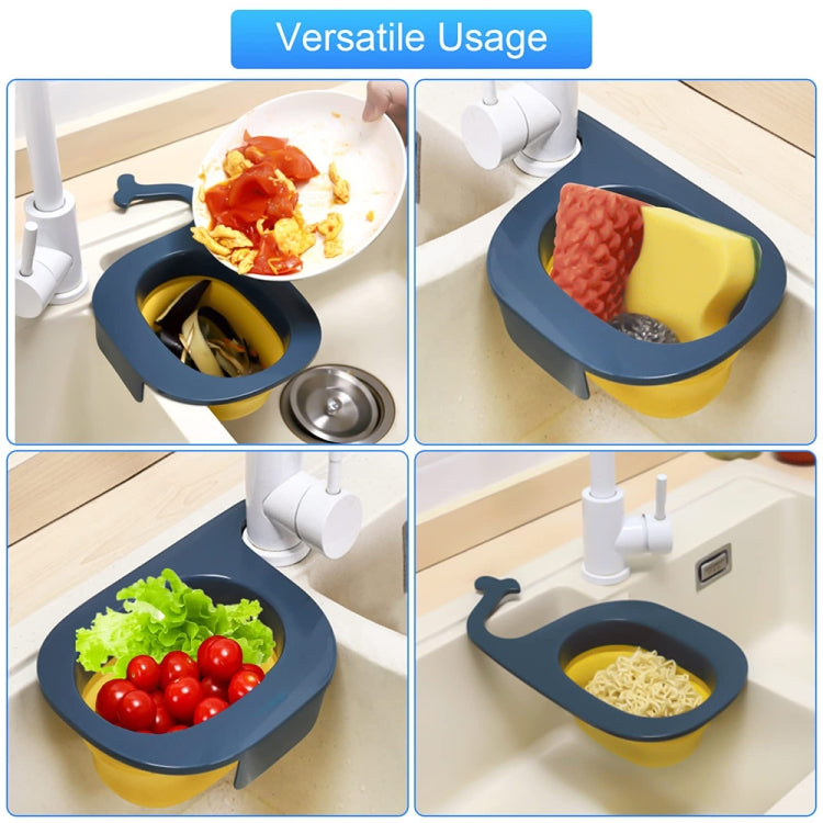 Multifunctional Whale-shaped Foldable Kitchen Fruit and Vegetable Draining Basket