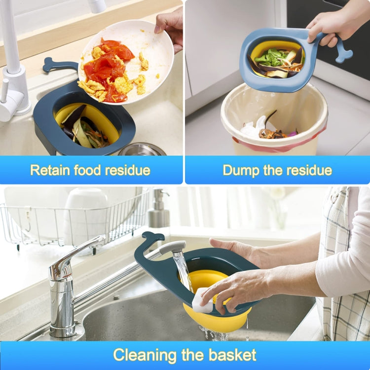 Multifunctional Whale-shaped Foldable Kitchen Fruit and Vegetable Draining Basket