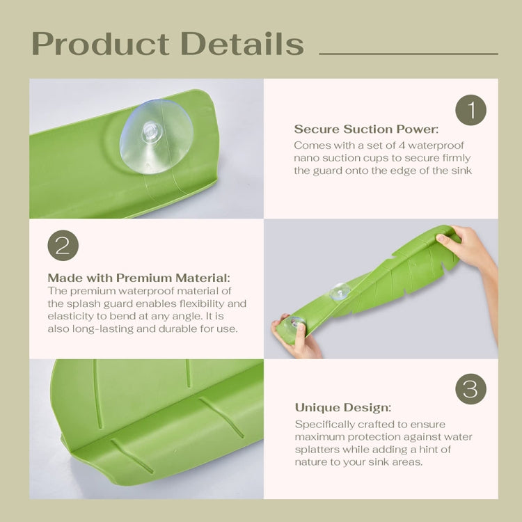 Leaf Shape Kitchen Sink Silicone Water Deflector Home Dishwashing Suction Cup Anti-splash Tools