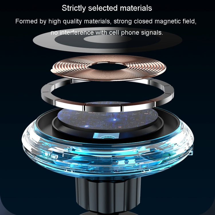 For iPhone Magsafe Magnetic Car Wireless Charger Phone Holder Light Emitting Wireless Charger