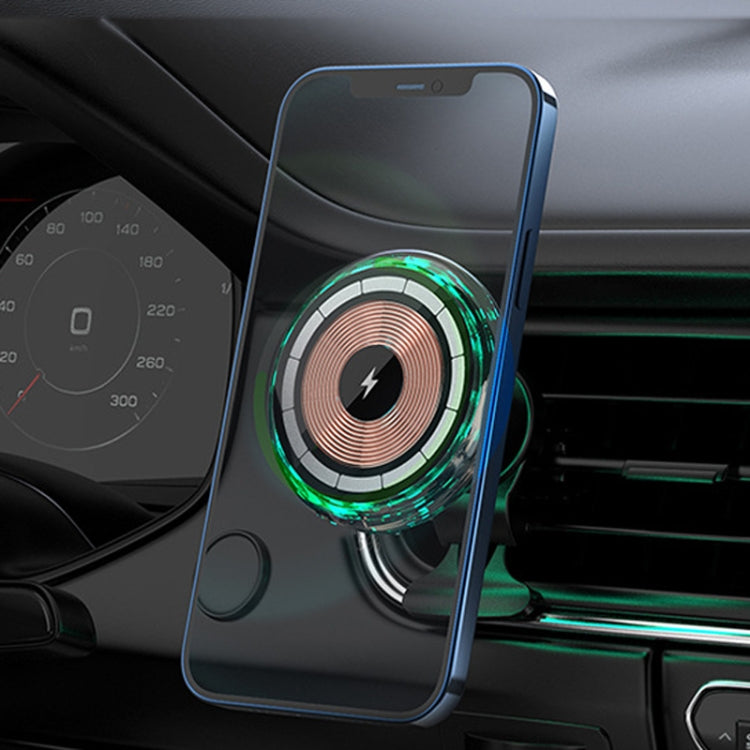 For iPhone Magsafe Magnetic Car Wireless Charger Phone Holder Light Emitting Wireless Charger