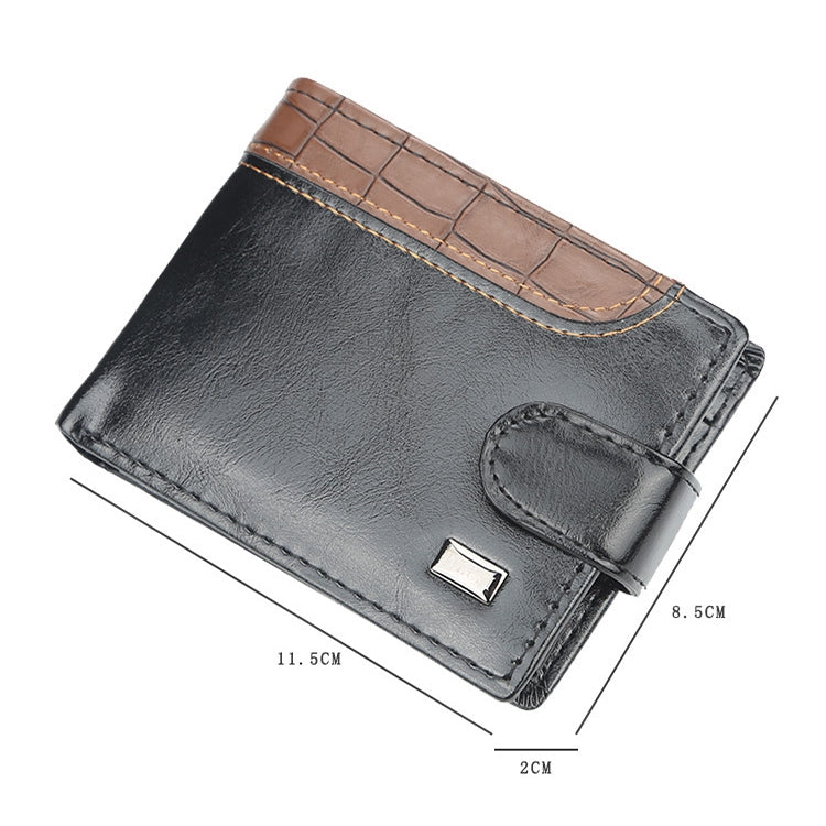 Baellerry M1078 Splicing Leather Casual Men Wallet With Buckle Multi-Card Slot Coin Purse