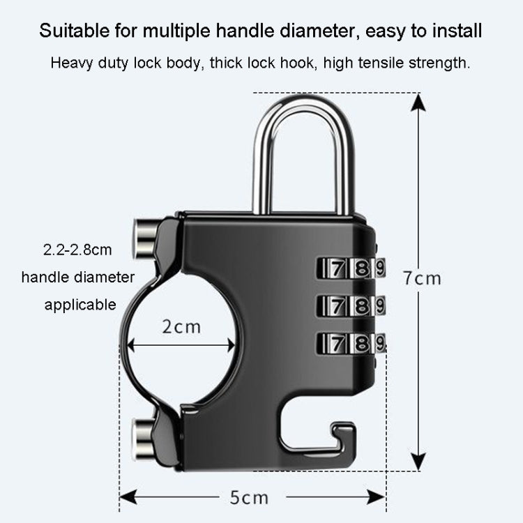 Motorcycle Helmet Anti-Theft Lock Fixed Helmet Combination Padlock