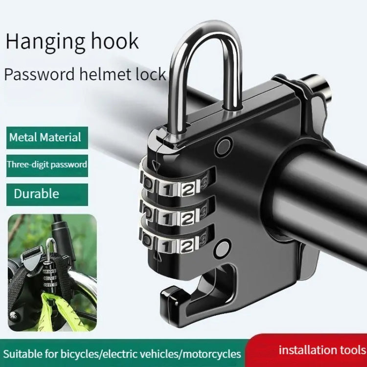 Motorcycle Helmet Anti-Theft Lock Fixed Helmet Combination Padlock