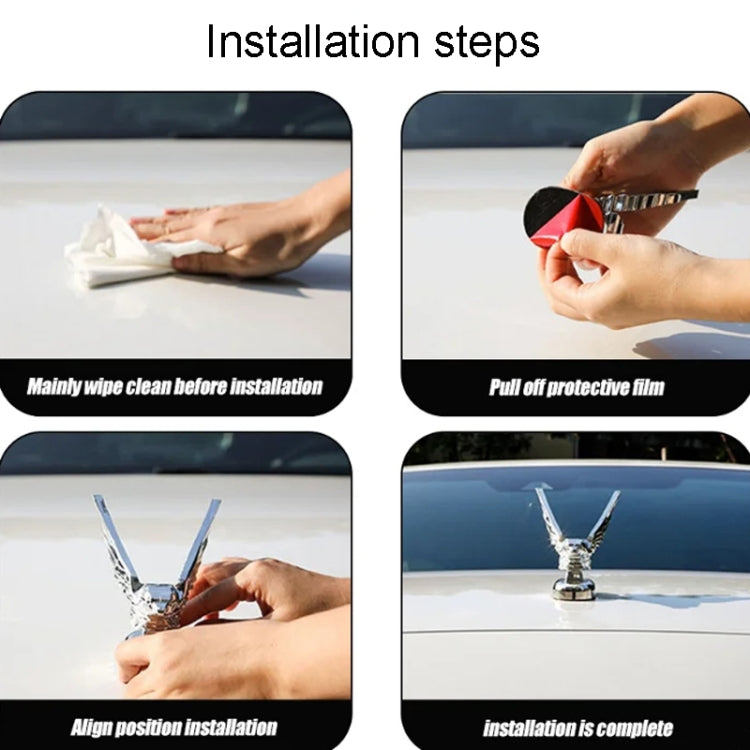 Car Hood Decoration 3D Spread Wings Flying Eagle Modification Universal Car Emblem