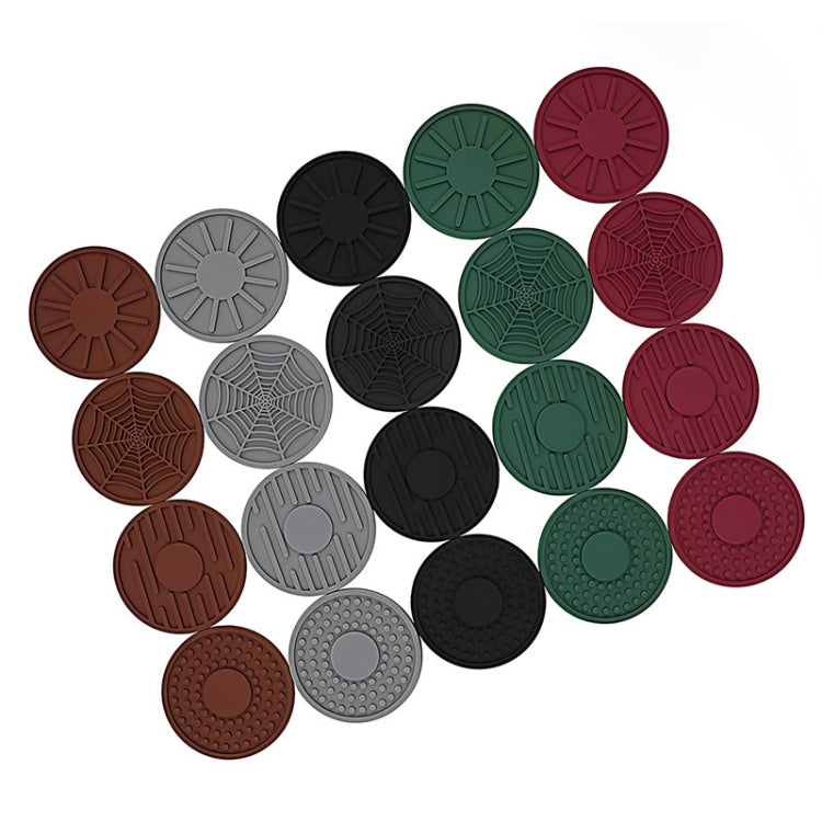 4pcs/set 6.8x0.3cm Car Anti-slip Silicone Water Coaster Storage Interior