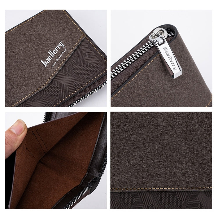 Baellerry D5106 RFID Anti-theft Retro Zipper Wallet Spliced Short Coin Purse