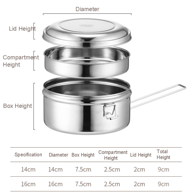304 Stainless Steel Round Lunch Box