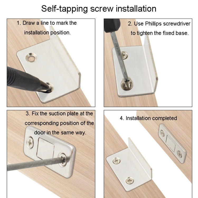 90 Degree No-Punch Invisible Door Suction Thin Section Wardrobe Sliding Door Magnetic Suction