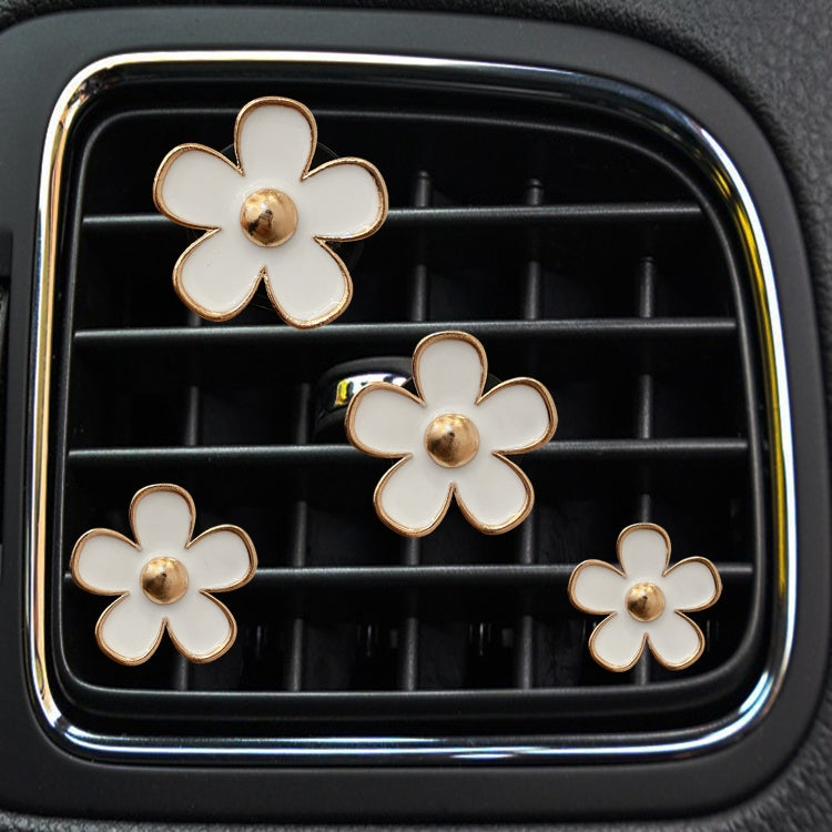 4pcs/set Small Chrysanthemum Perfume Alloy Jewelry Car Air Outlet Decoration Clip