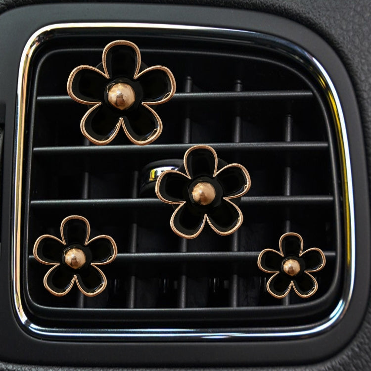 4pcs/set Small Chrysanthemum Perfume Alloy Jewelry Car Air Outlet Decoration Clip