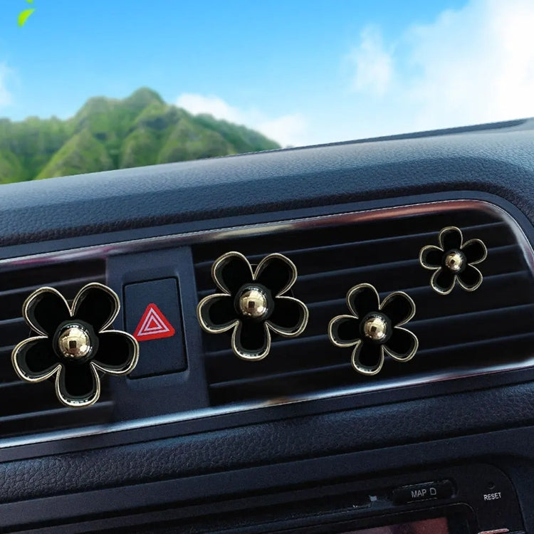 4pcs/set Small Chrysanthemum Perfume Alloy Jewelry Car Air Outlet Decoration Clip