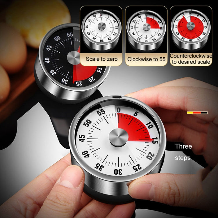 Kitchen Stainless Steel Mechanical Timer Student Time Management Reminder Baking Alarm Clock