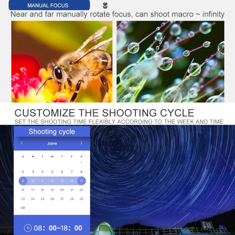 4K Time-Lapse Camera Microlight Full Color Night Vision Security Recording Construction Site Time-Lapse Camera