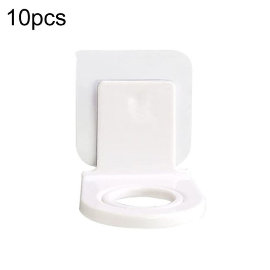 10pcs Toilet Shampoo Shower Gel Hanging Shelf No-Punch Bathroom Shelves, Transparent Patch Model, Silver Drawing Patch Model