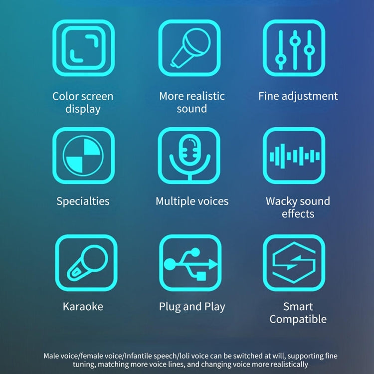 A9 Mobile Phone Computer Live Recording Mini Color Screen Display Sound Card Voice Changer