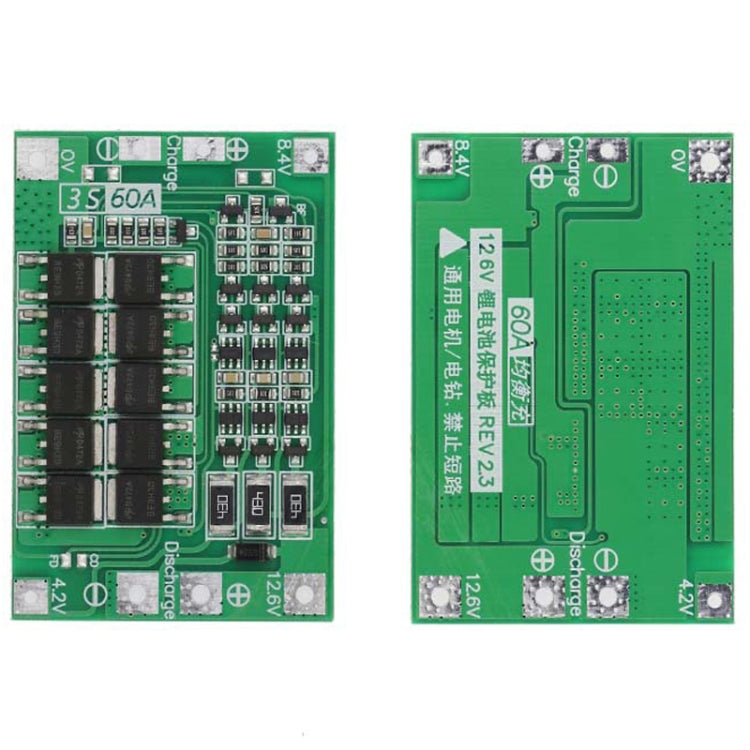 3S 11.1V 12.6V 60A 18650 Li-Ion Battery Charger Protection Board