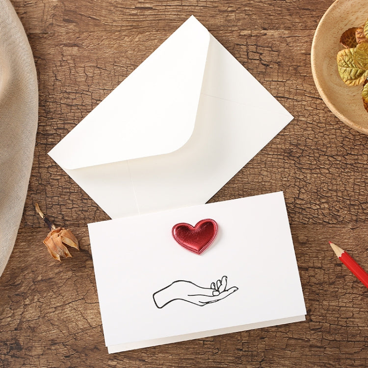 3D Heart Valentine Day Greeting Card Blessings Messages Cards with Envelopes