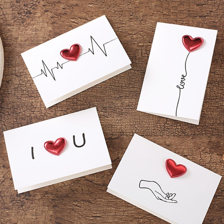 3D Heart Valentine Day Greeting Card Blessings Messages Cards with Envelopes