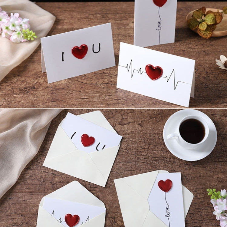 3D Heart Valentine Day Greeting Card Blessings Messages Cards with Envelopes