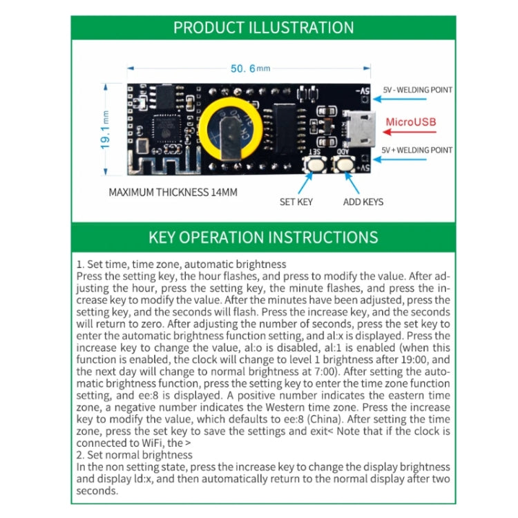 Online Version USB Electronic Clock Wireless WIFI Automatic Time Clock Module